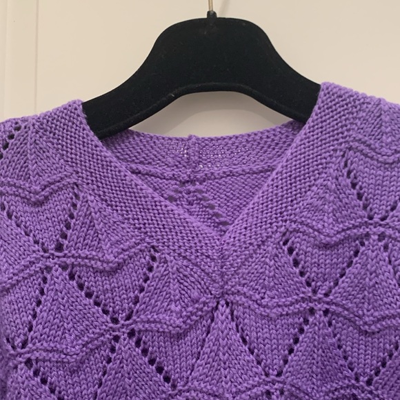Purple knitted sweater L - Picture 3 of 5
